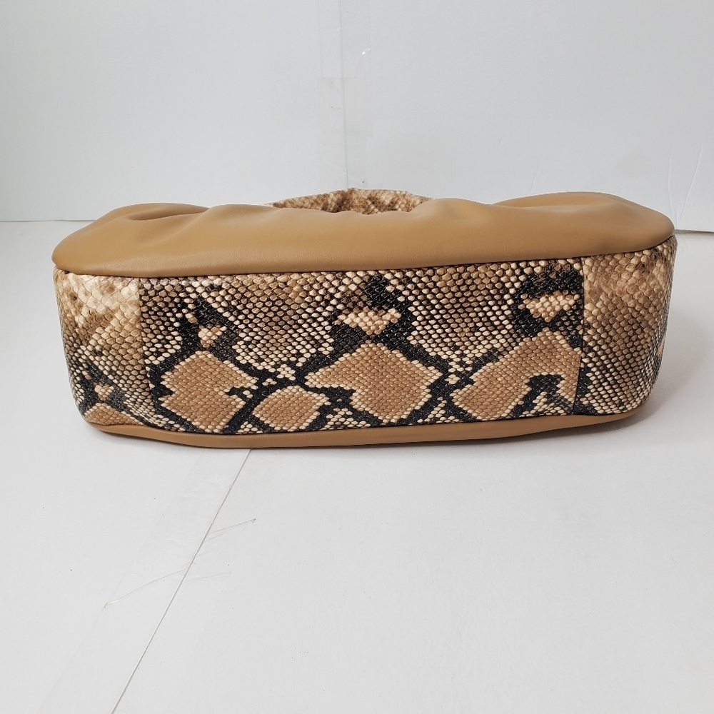 INC International Concepts  Women's Camel Leather Snake Trim Hobo Purse - Picture 10 of 11